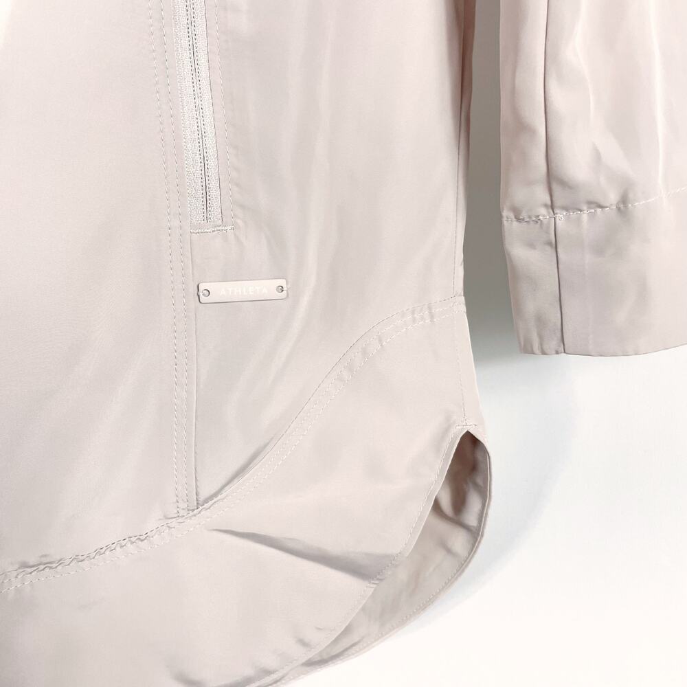 Athleta Drip Drop Jacket Pink Full Zip Hooded Water Repellent Rain Coat‎ Sz XS - Picture 7 of 11